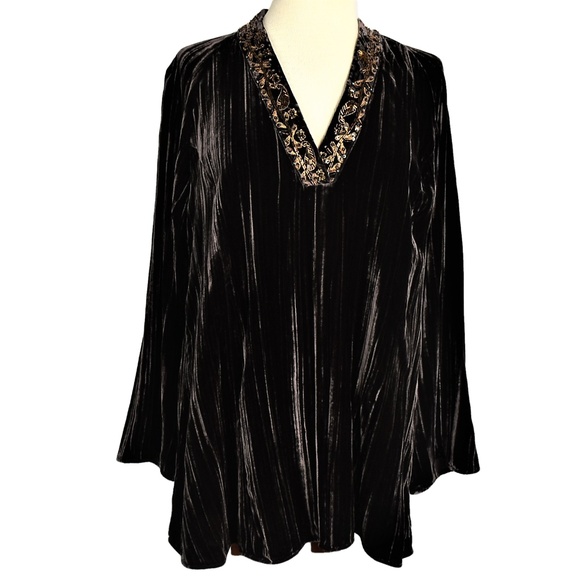 Chico's Tops - NEW Chicos XL Autumn Ramia Tunic Top Velvet Brown